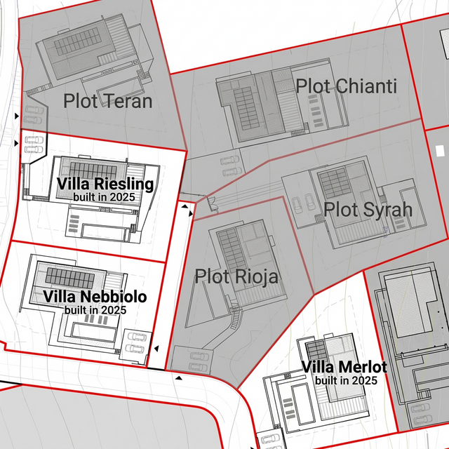 Western Part — cadastral map with plot boundaries
