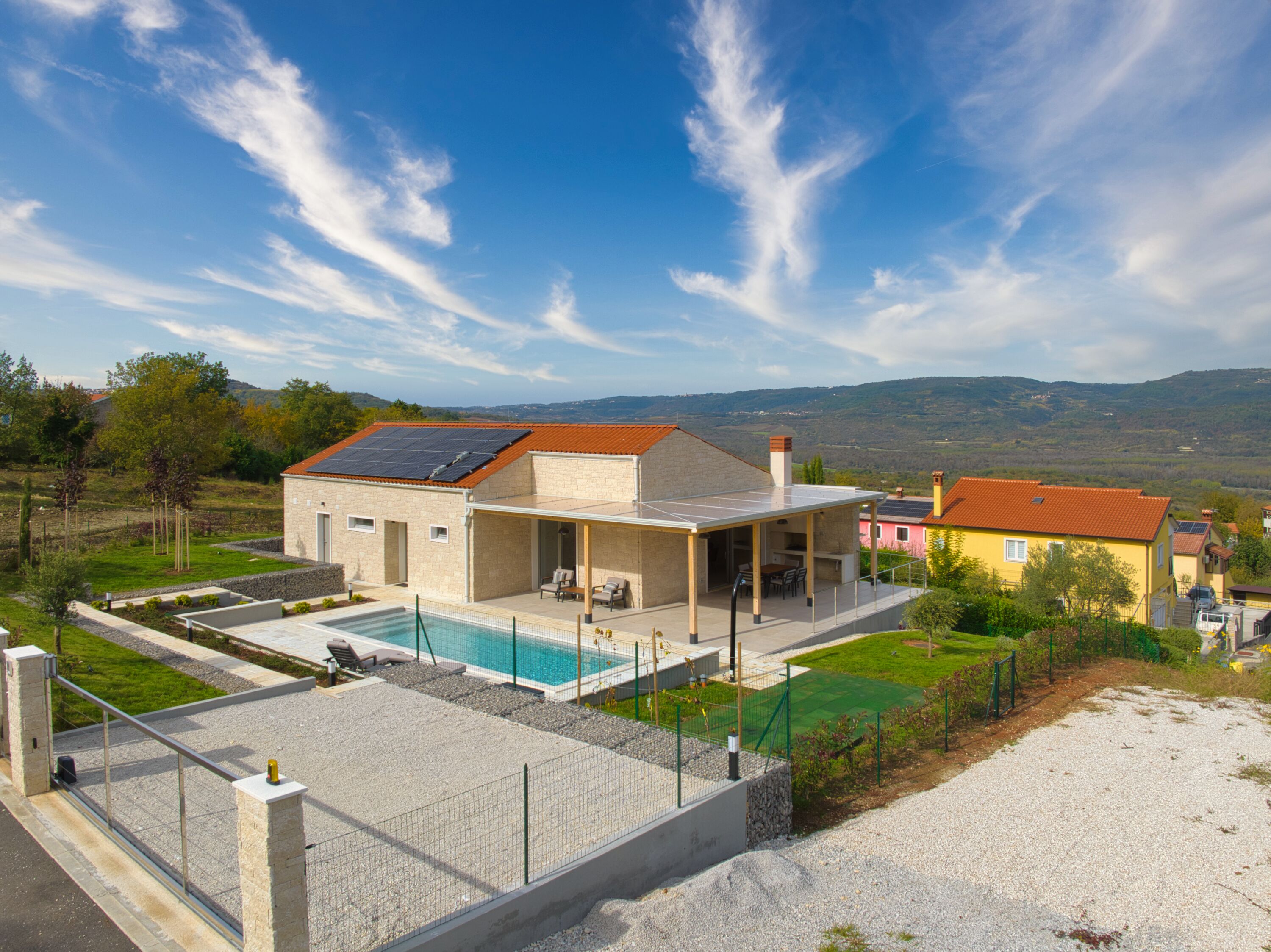 Villa Merlot — aerial drone view